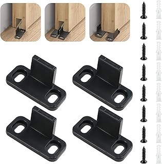 Lot de 4 Guide de Porte Coulissante 45 * 20 * 24mm Guide de Sol de Porte de Grange Guide Porte Coulissante Sol Multifunctiona Guide de Plancher Anti-bruit Robuste avec Vis pour Portes Coulissantes