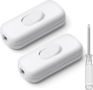 AXFEE Interrupteur Bipolaire, 2 Pièces 250 V Legrand Interrupteur, Remplacement du commutateur en ligne, accepte un fil rond ou plat à 1-3 conducteurs pour Lampe, Petit appareil ou lampe, Blanc