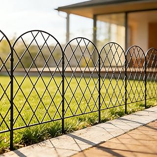 Comment installer une clôture décorative pour plus d'intimité ? Clôture de Jardin Décorative en Métal, 60 cm (H) ×