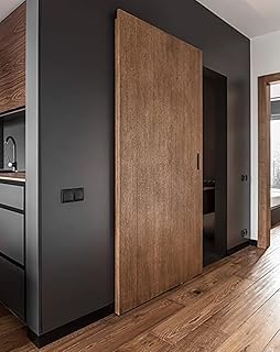 Porte Italiane, Rail Porte Coulissante Invisible MAGICAL 1200 Charge 80 kg, pour Porte Coulissante Extérieure en Bois Large de 80 cm à 120 cm, Kit avec Mécanisme, Accessoires et Guide