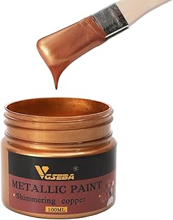 VGSEBA Peinture acrylique en laiton métallique, 100 ml de peinture en feuille de cuivre pour art, peinture, artisanat, idéale pour toile, bois, argile, tissu, céramique