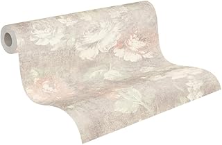 A.S. Création papier peint intissé à motif de fleurs en marron, crème, rouge - papier peint décoratif 10,05 x 0,53 m Made in Germany - 336042