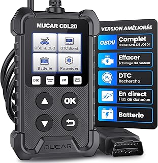 mucar CDL20 OBD2 Valise Diagnostic Auto, Lecteur de Code d