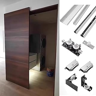 Rail Porte Coulissante Kit de Quincaillerie et Rail pour Porte Glissante Invisible, Track de Remplacement pour Porte Coulissante Escamotable de 80/90/100/120/150/200 cm, Système(2.7ft/83cm)