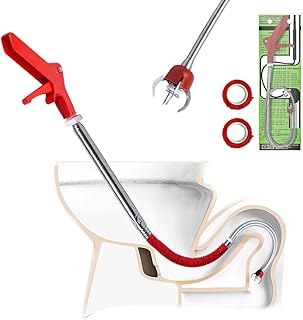 Aozzy 1.3m Furet Déboucheur Canalisation WC, Déb. à manivelle avec Griffe D