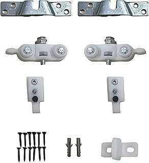 Kit pour porte coulissante sans rail - Comprend 2 chariots coulissants, 2 butées supérieures, 2 supports de fixation sur panneau. Disponible en 2 charges : 40 kg et 80 kg (capacité de charge 80 kg)