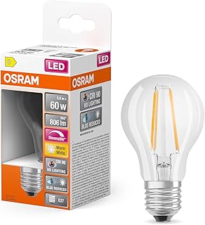 OSRAM Lampe LED dimmable Superstar à rendu des couleurs ultra-élevé (CRI90), E27-base, Aspect filament ,Blanc chaud (2700K), 806 Lumen, Remplacement de la traditionnelle 60W-Ampoules 1-Pack