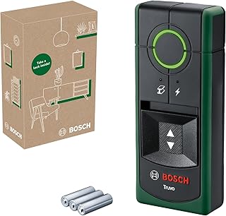 Bosch détecteur Truvo 2ème génération (commande par bouton unique, détection facile de câbles électriques sous tension et de métal jusqu’à 70 mm de profondeur, dans boîte carton e-commerce)