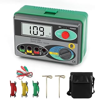 KAISAL Testeur de Terre et de Résistance Electrique 0~2000Ω Testeur de Résistance à la Terre Digital LCD Machines de Mesure de la Résistance du Sol Mégohmmètre