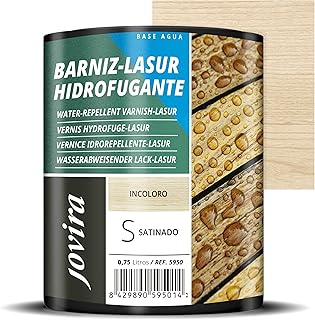 JOVIRA PINTURAS Lasure Hydrofugeant Protecteur imperméable effet perlé. Elle protège, décore et embellit tous les types de bois. (750 millilitres, Incolore)