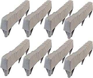 Bordure en Pierre pour aménagement paysager, 8 x Faible Entretien | Facile à Installer, résistant aux intempéries, Durable, comme des Blocs de Pierre pour Jardin, pelouse, allée, Bordure de terrasse