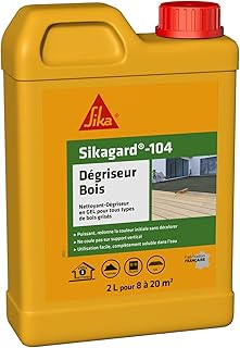SIKA - Nettoyant dégriseur bois - Sikagard 104 - Tous types de bois - Toiture, façade, sol, mobilier de jardin, clôture, bardage - Ravive les couleurs du bois - Prêt à l