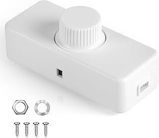AXFEE Variateur LED Rotatif Intensité Réglable 3-100W Lampes AC 220-240V/50Hz Blanc Salon Chambre