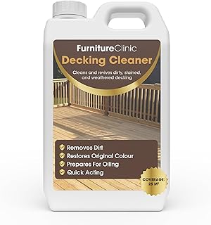 Nettoyant terrasse extérieur Furniture Clinic 5 L – Nettoyant terrasse vieilli, élimine les taches et restaure le bois – Nettoie la saleté et les dépôts verts des meubles de jardin