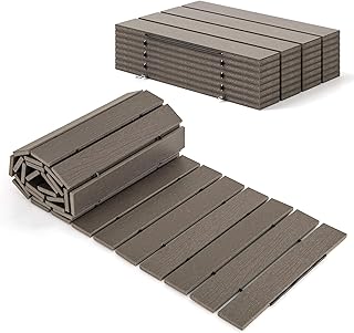 GOPLUS Allée de Jardin 242 CM, Chemin de Jardin Droit en HDPE, Surface Antidérapante, Connexion Métallique, Poignée de Transport, Passerelle Décorative pour Terrasse, Plage, Jardin (43CM Largeur)